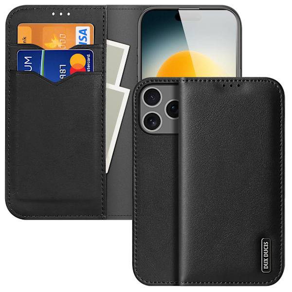 DUX DUCIS iPhone 17 Pro Fodral HIVO Äkta Läder Svart