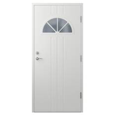 Ytterdörr Bergen - med glas 7x18 Vänsterhängd Cotswoldglas Vit NCS S0502-Y