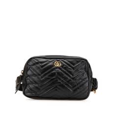 Gucci Vintage, Pre-owned, Dam, ONE Size, Läder, Förägt Gucci Quiltad Bältesväska