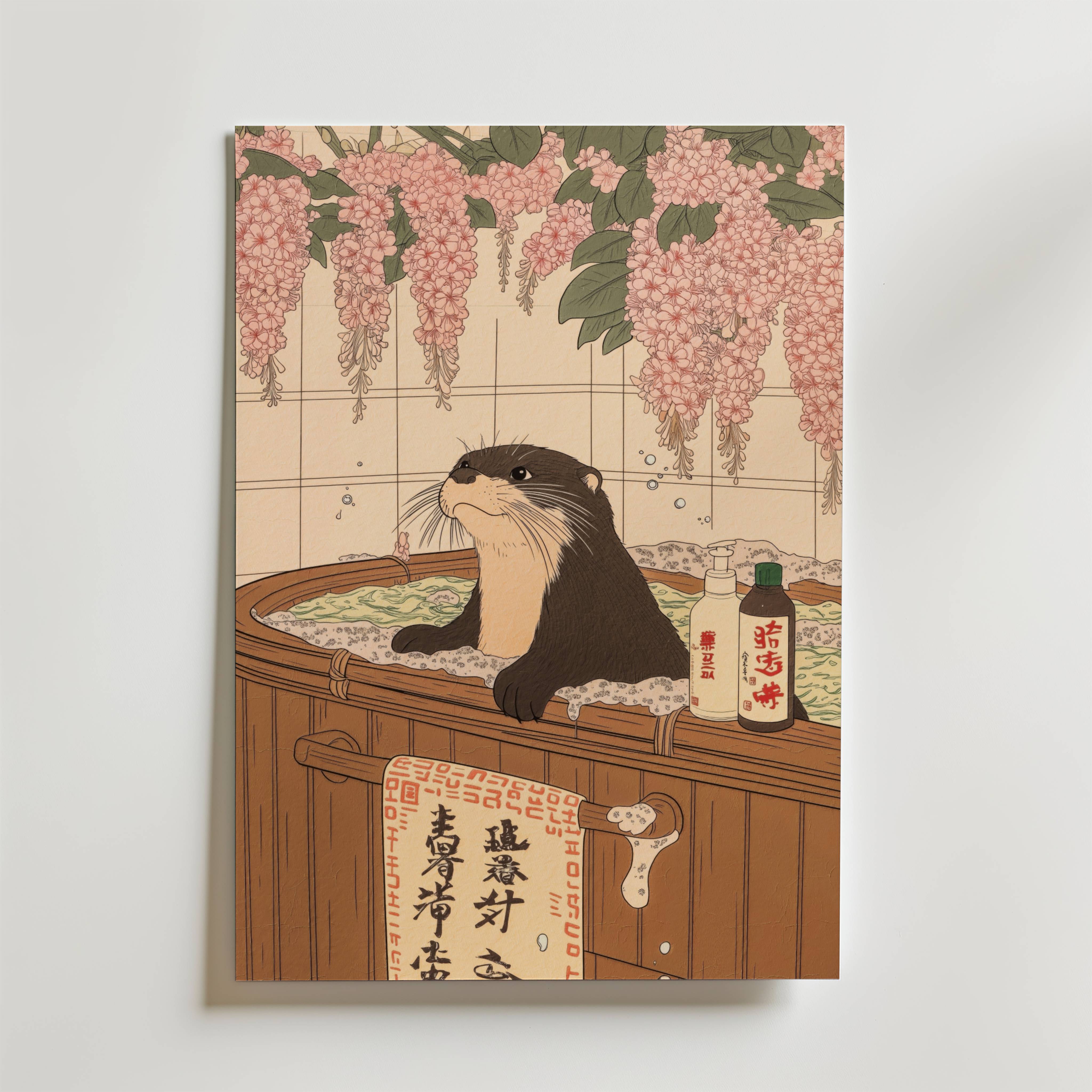 Zen Otter Poster - Premium Canvas 30x40 cm