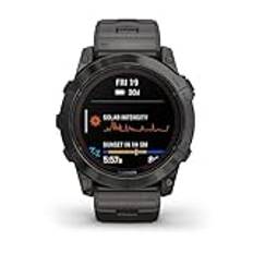 Garmin Fenix 7X Pro – Sapphire Solar Edition, kolgrå DLC titan med ventilerat titanarmband