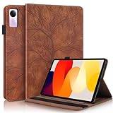 Succtopy fodral till Xiaomi Redmi Pad SE 11 tum 2023 folio flip PU-läder fodral med pennhållare Xiaomi Redmi Pad SE 11 tum 2023 skyddande surfplattefodral med stativfunktion Redmi Pad SE 2023 brun