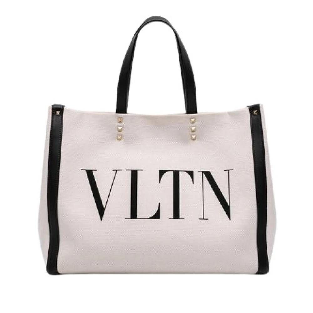 Valentino Vintage Pre-owned Canvas Satchel - Vintage - Dame - Beige - ONE SIZE - Læder