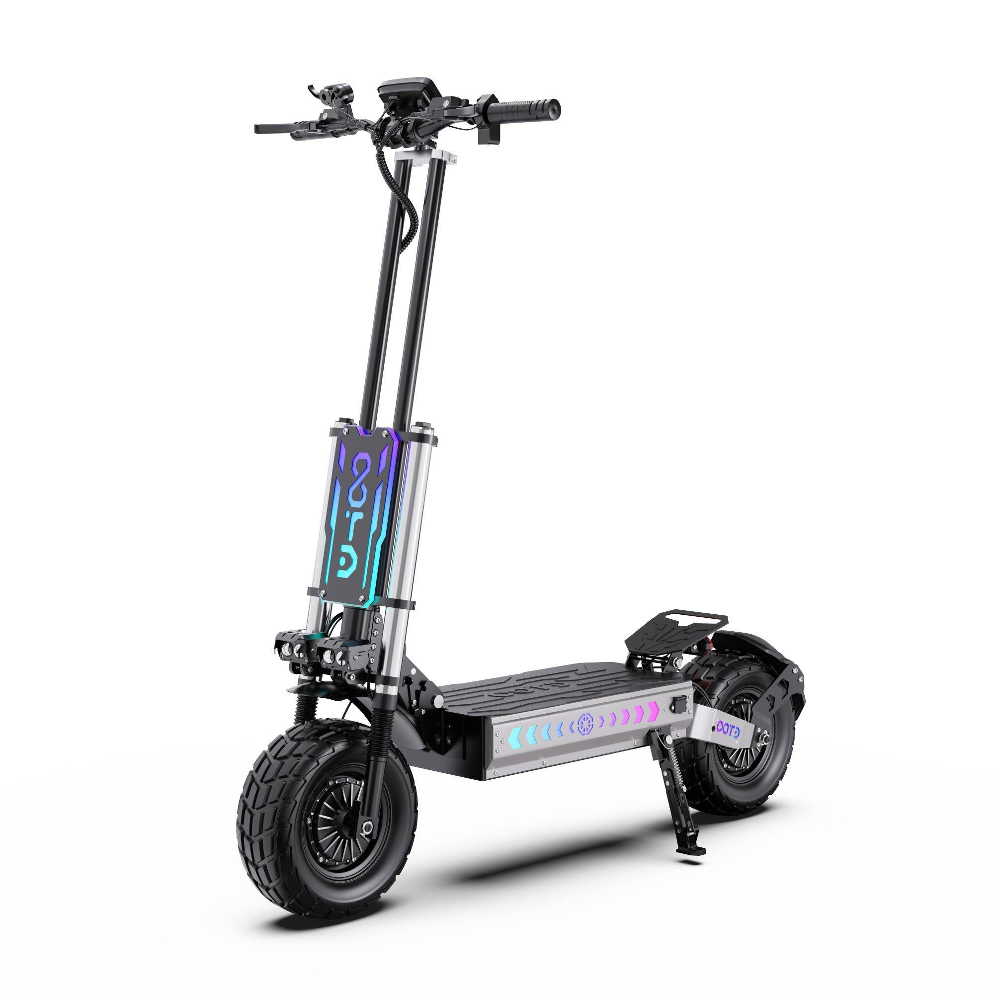 OOTD T90 All Terrain Vuxen EScooter 60V 31.2Ah Batteri 3000W*2 Dubbelmotor 13 Tum Off-Road Däck Utomhus Vikbar Elscooter