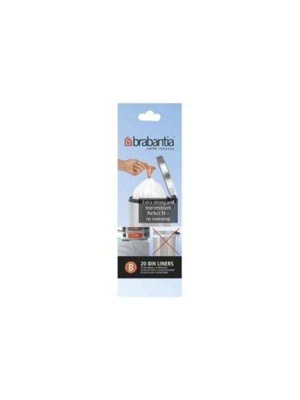 brabantia Size B - trash can liner - 5 L - high-density polyethylene (HDPE) - white - pack of 12 x 20