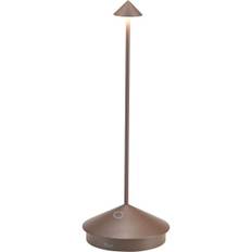 Zafferano Pina Pro - Aluminium - Dimbar LED-bordslampa, IP54-skydd, inomhus/utomhusbruk, pluggbas, H29cm, EU-kontakt - Corten-Wellngs