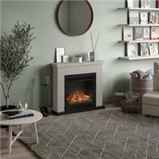 Tagu Frode Fireplace, Light Beige Suite with UK Plug