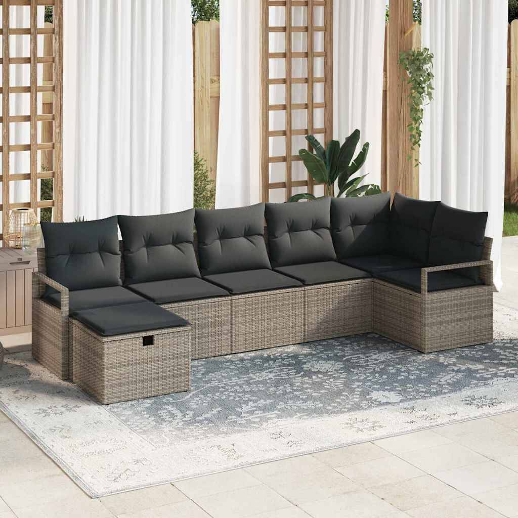 Sofa Sæt med pude 5 pcs polyrattan