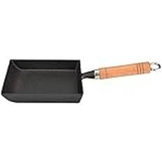 Äggpanna mini stekpanna gjutjärn omelett panna trähandtag Tamagoyaki stekpanna non-stick obelagd fyrkantig liten panna induktionsspis gasspis universal
