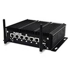 PeeliCeeli Firewall Mini PC Core i7 10610U, Windows 11 Pro 16GB RAM 512GB SSD Fanless Micro Router Computer, 6 x 2.5 GbE I225-V LAN, Industrial 4K PC, Support Pfsense, Opnsense, WiFi/BT