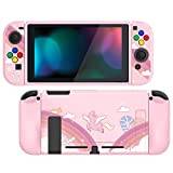 PlayVital Skyddsfodral för Nintendo Switch,TPU-Fodral för Switch OLED,Protective Case Joycon Grip Cover för Switch med ABXY Direction Button Caps-Godis Regnbåge Enhörning