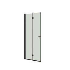 Scanbad Match B foldedør 97-99x200 cm, sort/klart glas BS101-03