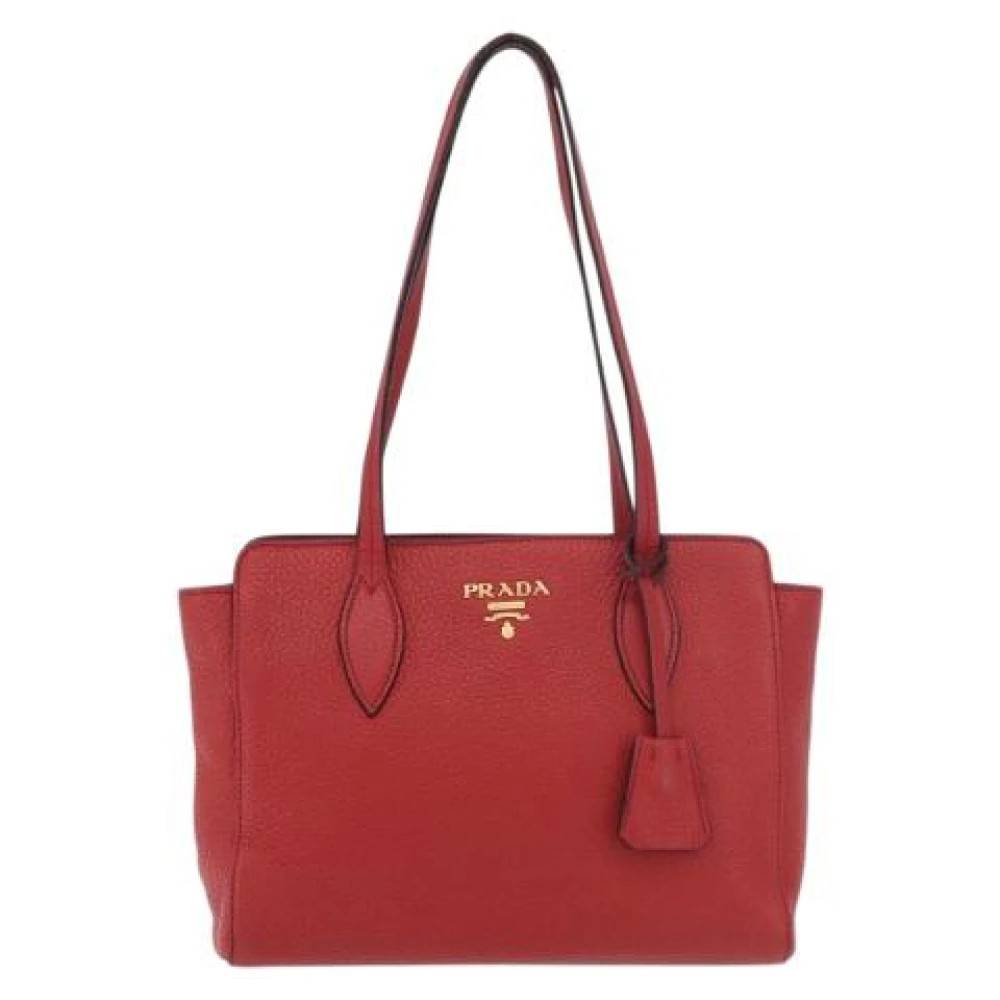 Prada Vintage Pre-owned Vintage Læder Skuldertaske - Vintage - Dame - Rød - ONE SIZE - Uld