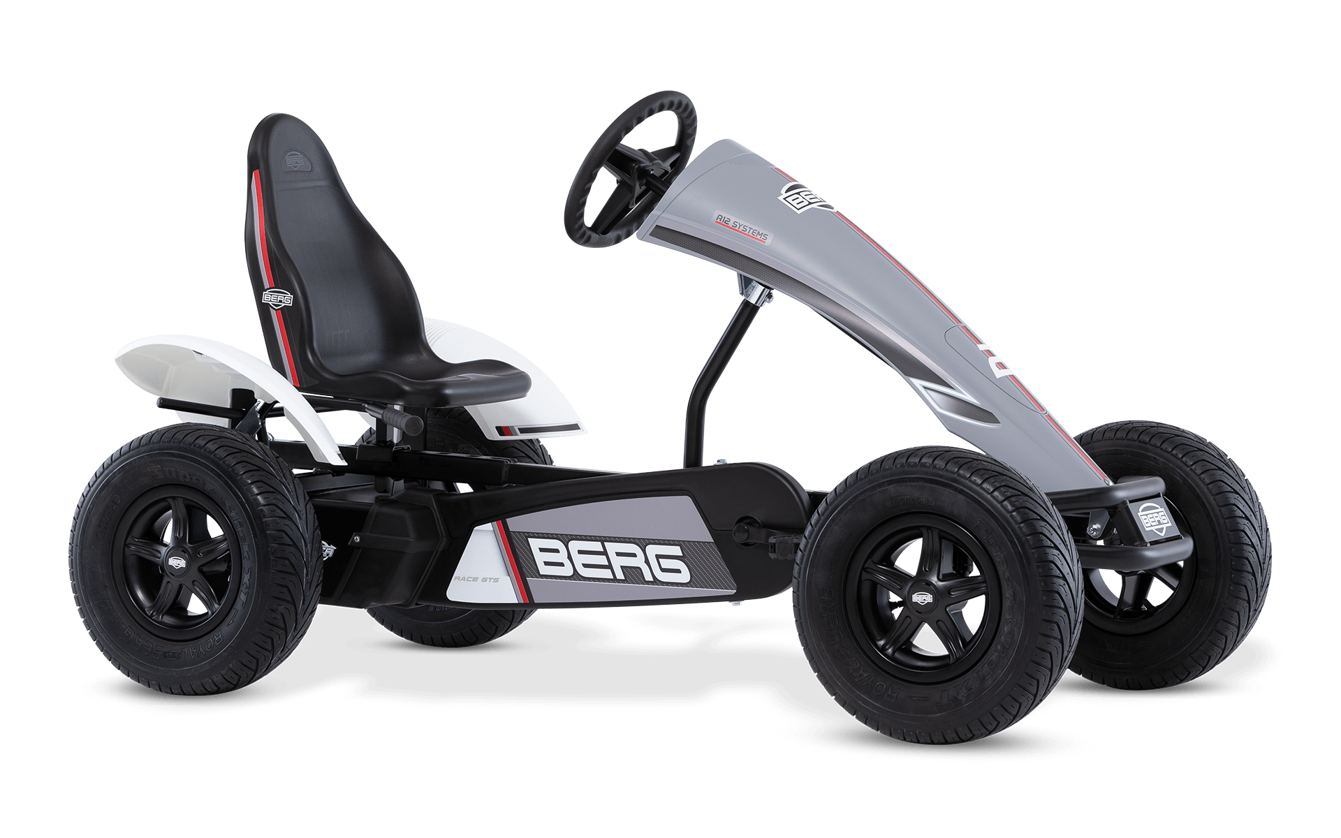 BERG XL Race GTS BFR-3 - Gokart fra 5+ år - Grå/Hvid - Tre gear (BFR-3)