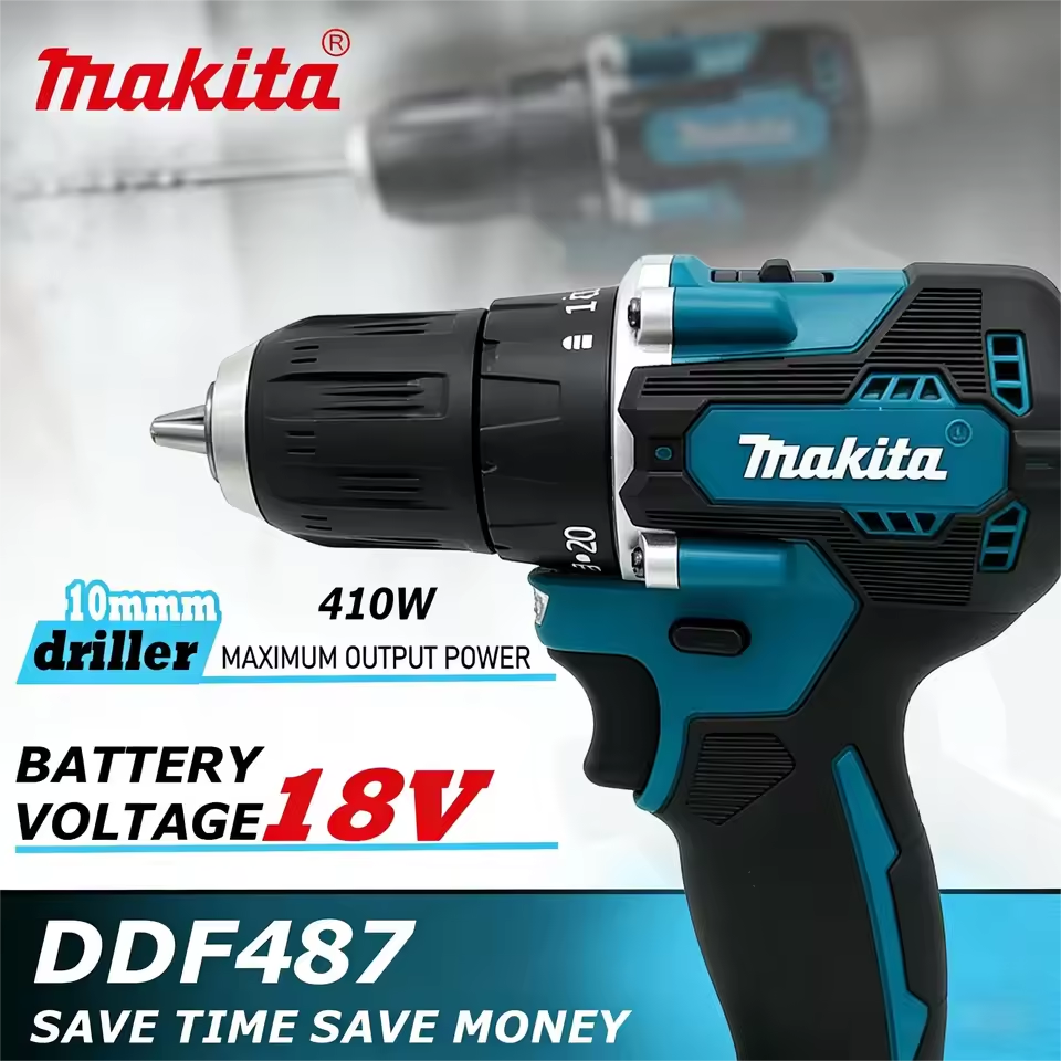 Original Makita Parts. Ddf487 Cordless Drill Brushless Electric Impact Screwdriver Rechargeable Power Tool 18V