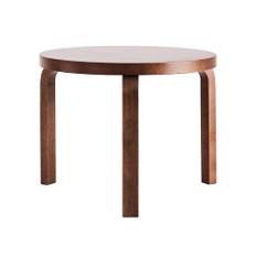 Artek - Table 90D Exclusive Edition walnut stain Ø48 - Sidobord - Alvar Aalto - Träfärgad - Trä