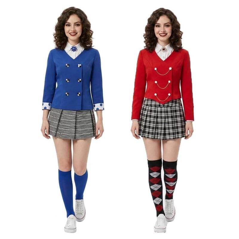 Heathers Costume Women Veronica Sawyer Costume for Halloween and Themed Parties Work and leisure clothing Bring socks