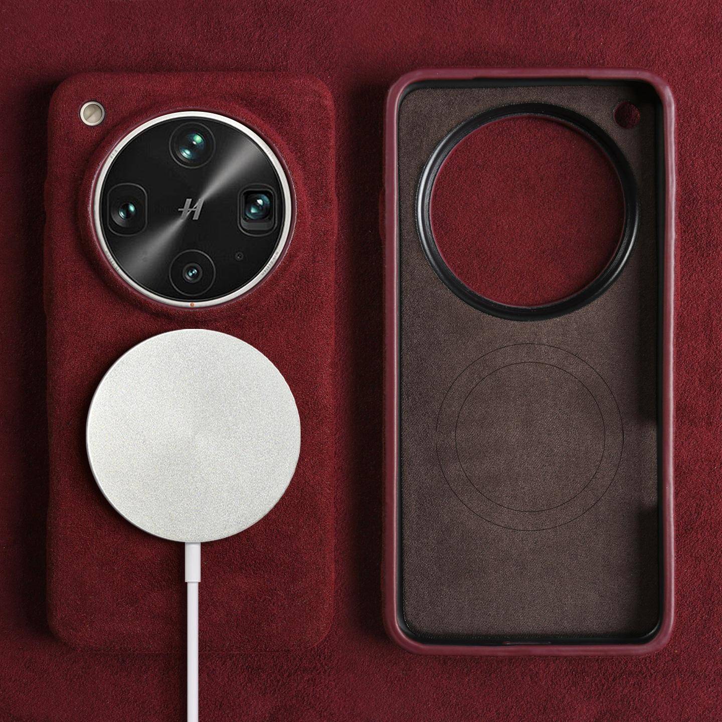 Fulltäckande Magnetiskt Fodral för OPPO X9 Ultra X6 X7 x8pro för ALCANTARA Konstläder Superbil Mocka Telefonfodral