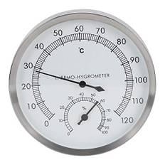 Mumusuki 2 i 1 termohygrometer i rostfritt stål ångbad bastu termometer hygrometer inomhus termo-hygrometer för bastu ångbad