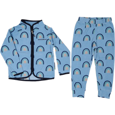 Geggamoja Fleece Set Kläder Blue Rainbow - 146/152