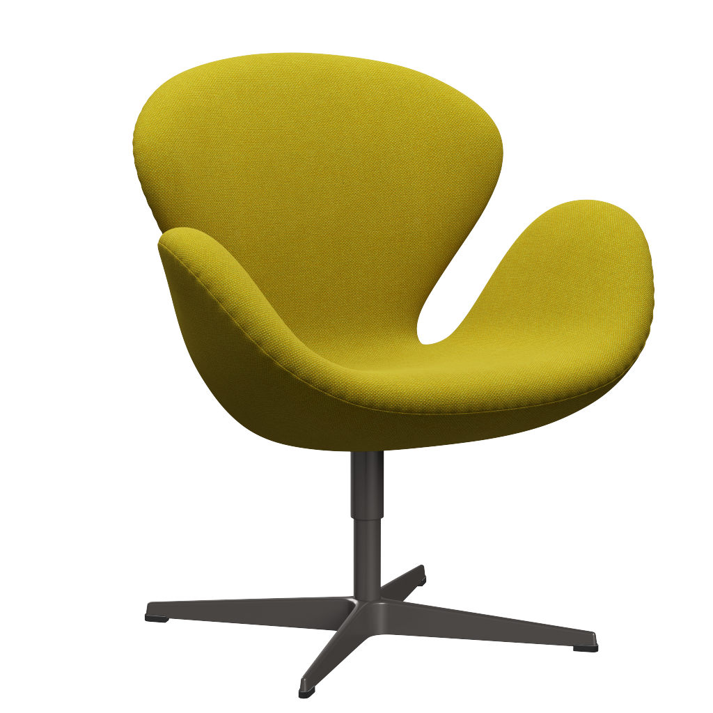 3320 Svanen loungestol, stel i warm graphite af Arne Jacobsen Hallingdal - 420 Yellow/Green - Jacobsen Plus