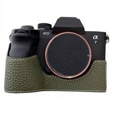 För Sony A7R V / A7 IV / A7S III / Alpha 1 Kameraväska Stort Utskärning Litchi Textur PU Läder Skyddsfodral