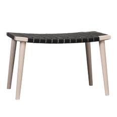 Ritzwell - Vincent 1228 Stool, Natural Oil Walnut Frame Finish, Black Thick Leather Belt - Fodskamler - Brun - Læder/Træ