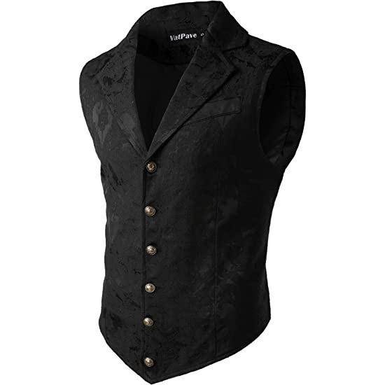 Herr Medieval Gotisk Lång Väst Vintage Steampunk Viktoriansk Kostym Väst Halloween Cosplay Formell Jacka cm black
