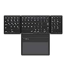 Malloy Trådlöst Bluetooth-Tangentbord Bluetooth-Tangentbord ABS med Pekplatta Ultra Slim Pocket Folding Keyboard för IOS, Android, PC Tablet