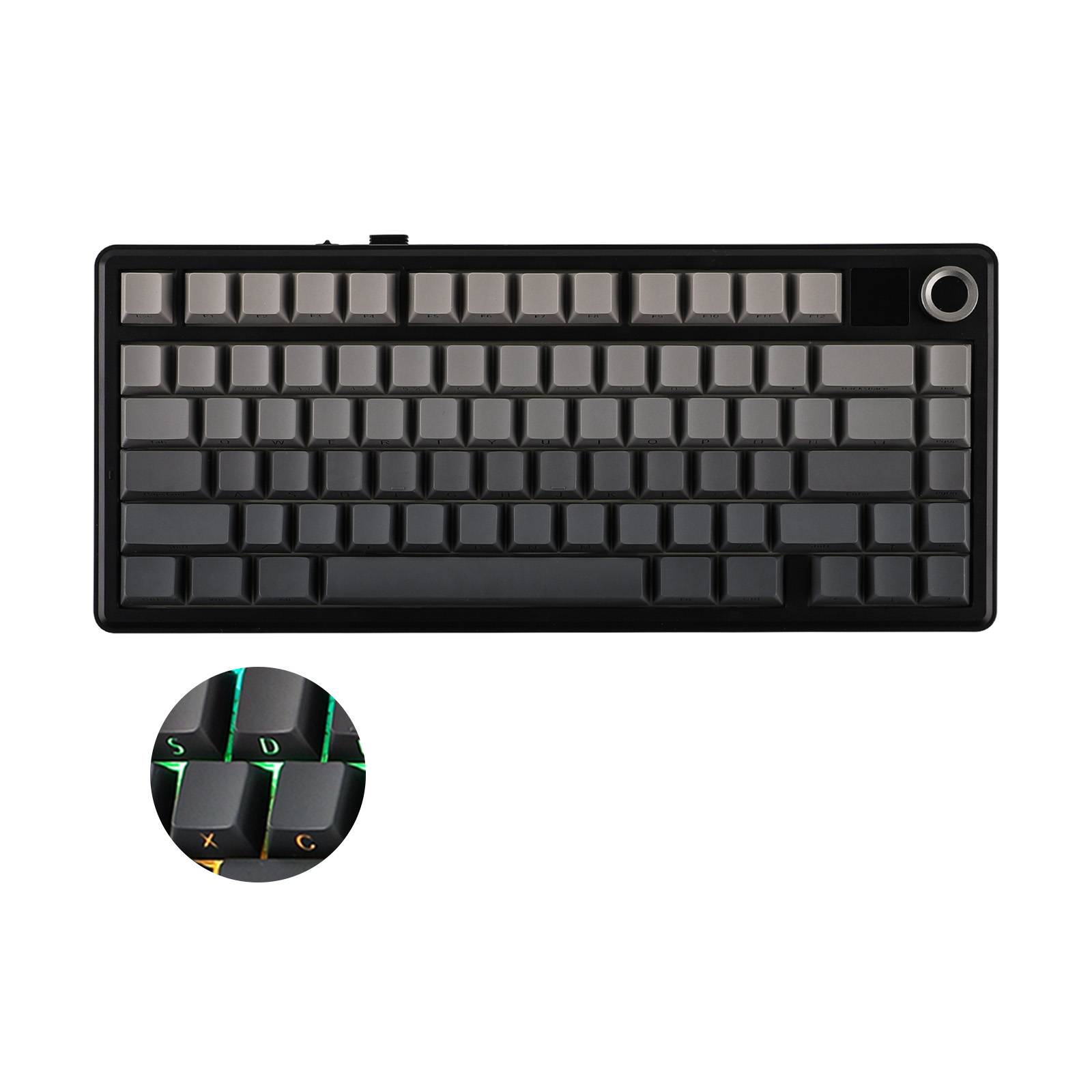 EPOMAKER X AULA F75 MAX Compact 75% Wired/BT5.0/2.4GHz Wireless Mechanical Gaming Keyboard with TFT Screen & Knob for PC/Mac