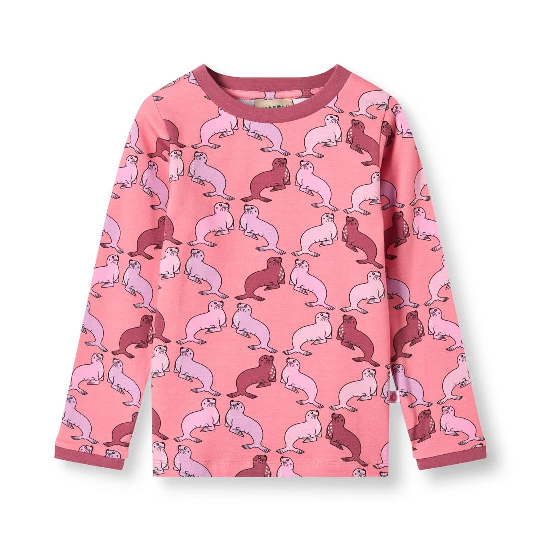 Småfolk Elstar Langærmet Top Med Søløver Pink Mauve Rose Mauve Rose-3-4 Y Lyserød 3-4 år Piger