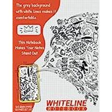 Whiteline Notebook: White Grid Lines Notepad Gray Graph Ruled Paper For Office, Students, College, A4 Large Size 8.5"x11"