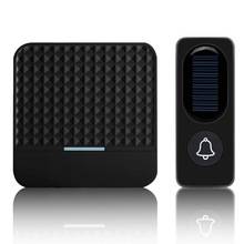 Forecum soldriven vattentät trådlös dörrklocka inget batteri eu us uk plug smart door bell chime 1 knapp 1 mottagare ledt ljus - Uk-kontakt