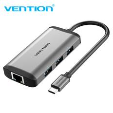 Vention Type-c HUB USB C HUB till USB 3.0 Thunderbolt 3 HDMI RJ45 för MacBook Pro Samsung Galaxy S9 Adapter grå färg