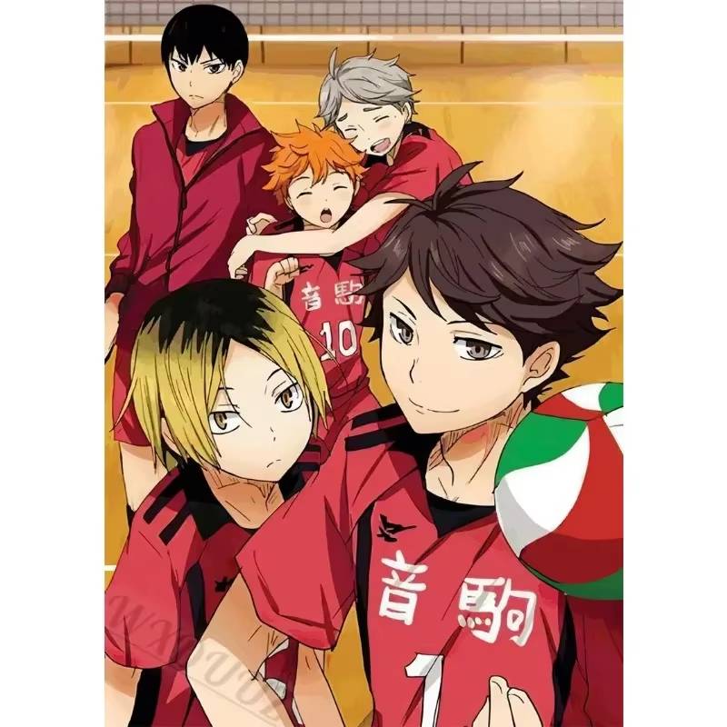 5D DIY Diamond Painting Kit Haikyuu Volleyball Anime Art Full Drill Rhinestone Mosaic Wall Decor Craft Kit Home Gift