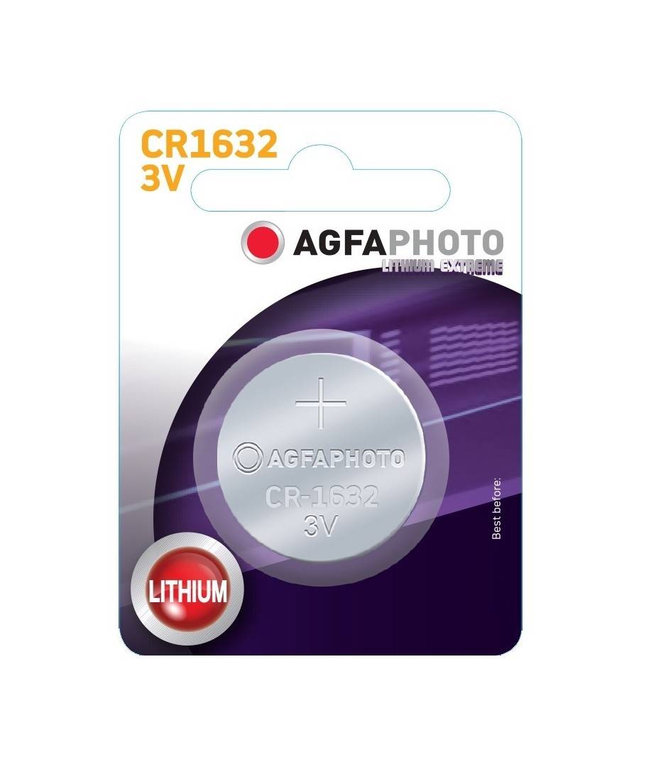 1 stk AgfaPhoto Lithium knappcellsbatteri - CR1632, 3V