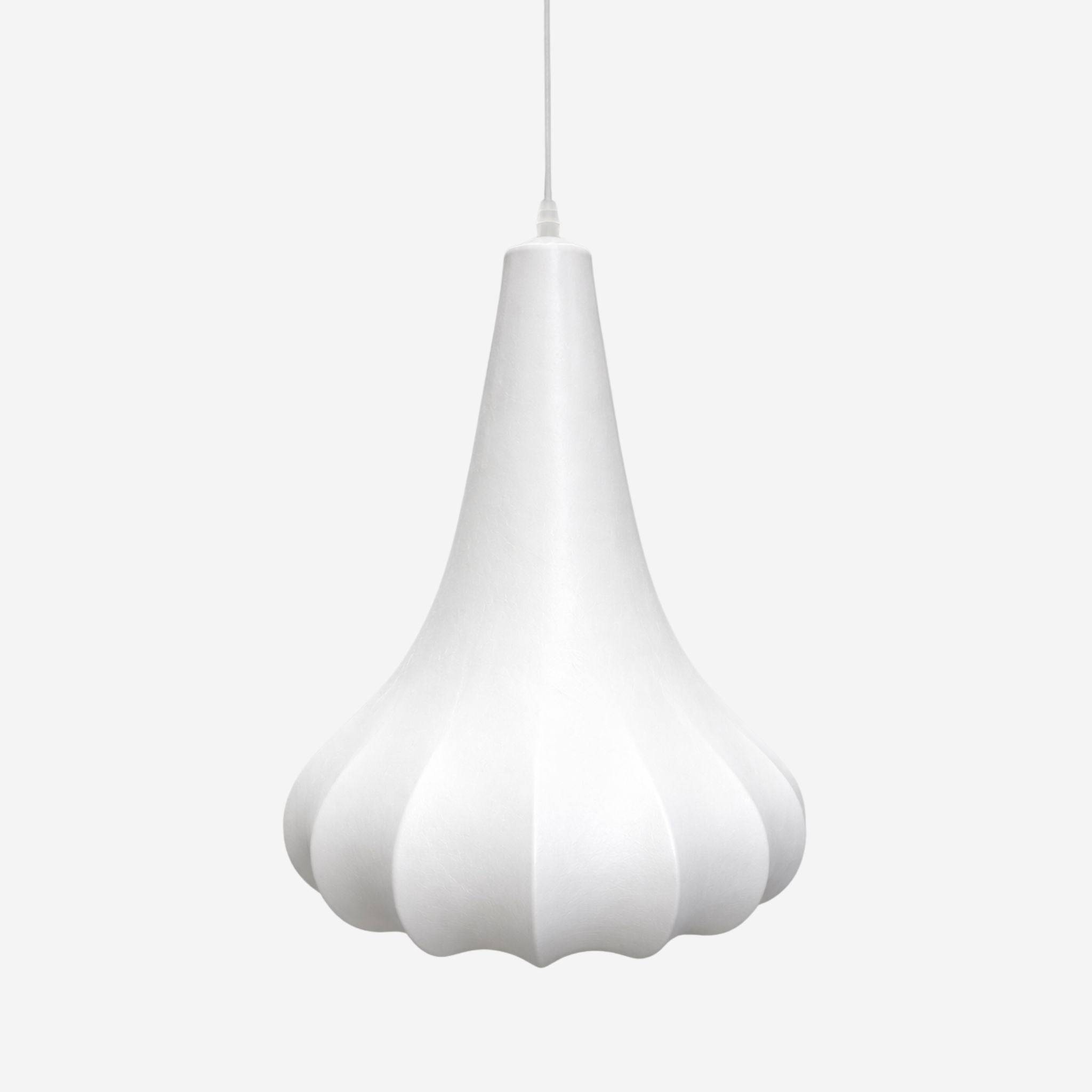 Orbit taklampa, Ø35 cm – Japandi-design i vitt cocoon-material