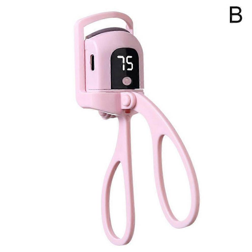 (Pink) High Performance Sleek Lightweight Electric Eyelash Curler,Rechargeable Fast Heated Lash Curler Top Grade