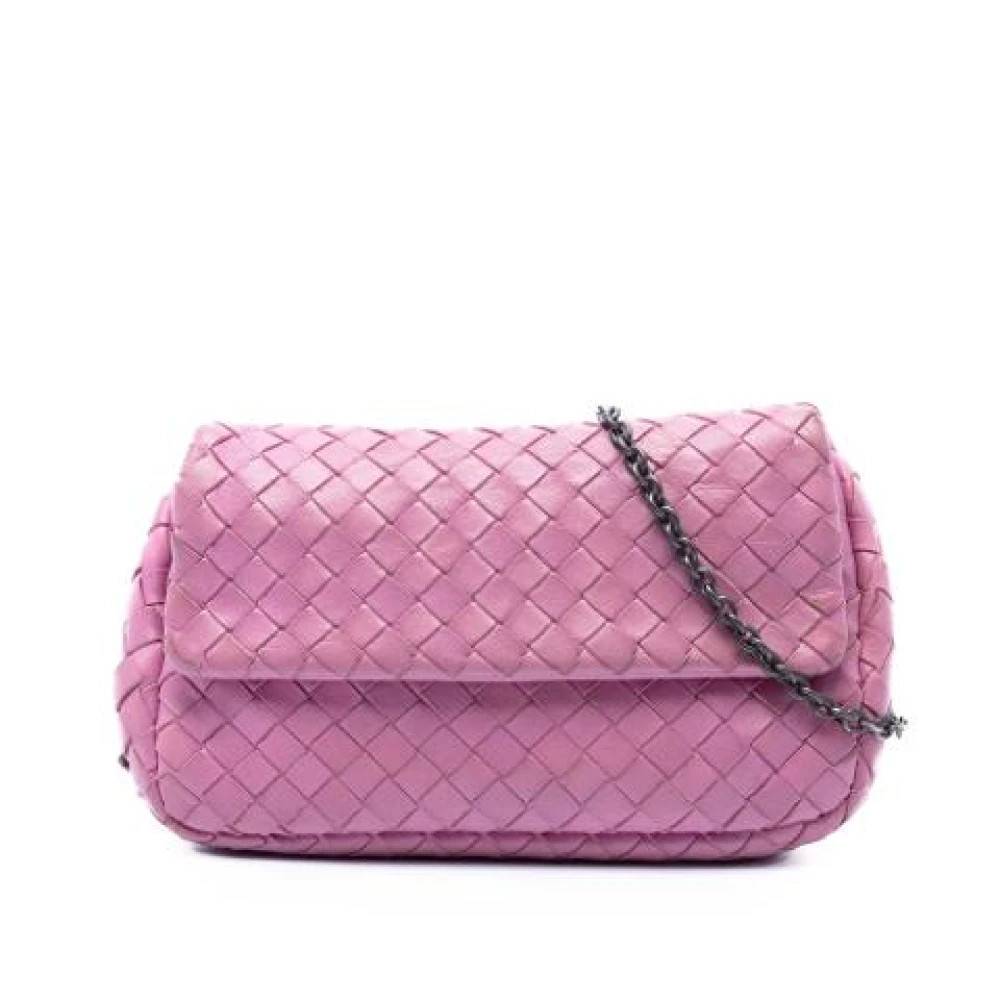 Bottega Veneta Vintage Pre-owned Vævet Skuldertaske - Vintage - Dame - Lyserød - ONE SIZE - Uld
