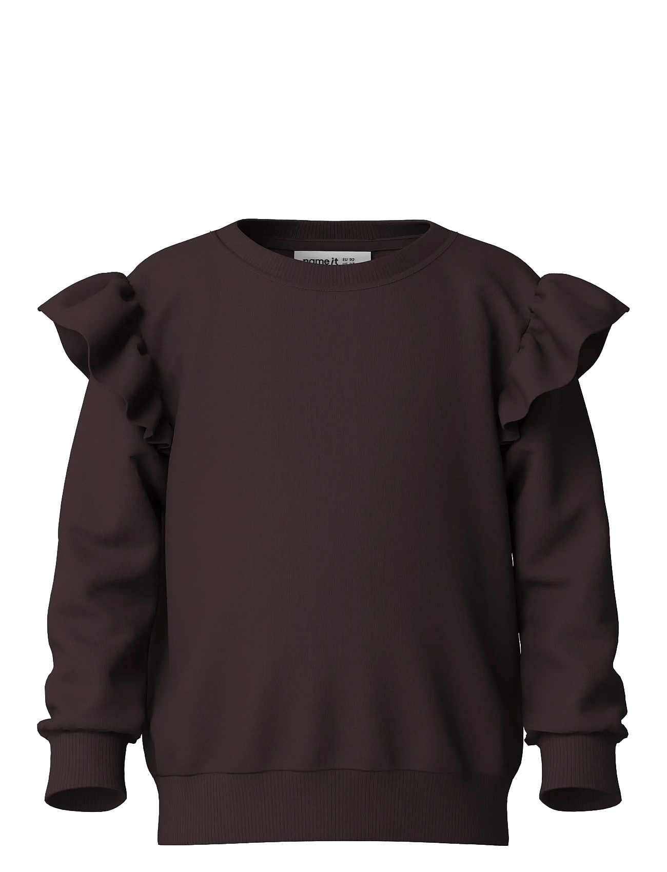 name it Nmfkluisi Ls Sweat Unb - Brown - 98