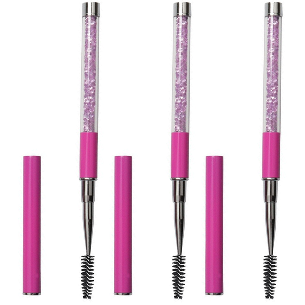 Genanvendelige øjenbrynsbørster med spiralbørstehoved, mascara-spoolies til øjenvippe-extensionspleje til Halloween-fester til natklubber til