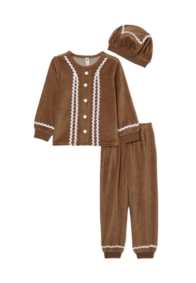 Å KIDS Pepparkaksdräkt med hatt Barnkläder stl. 86-152 Brun 134/140