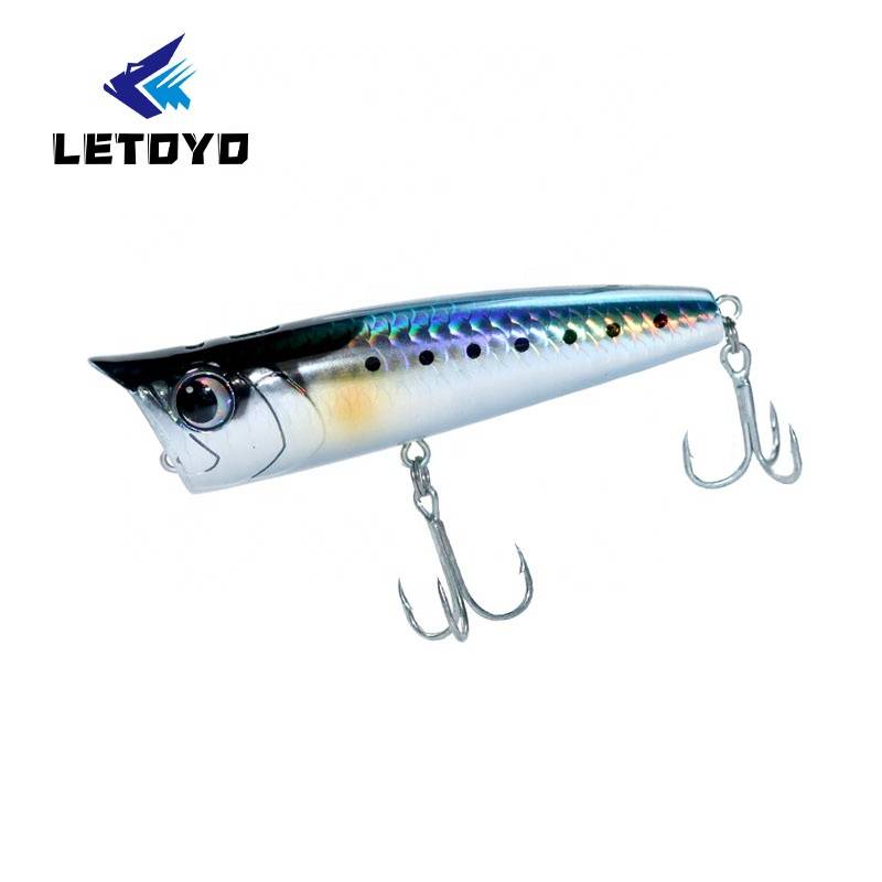 LETOYO Popper Fishing Lures8.5g 75mm 15g 90mm Floating Popper Bait Top Water Big Mouth Popper Lure
