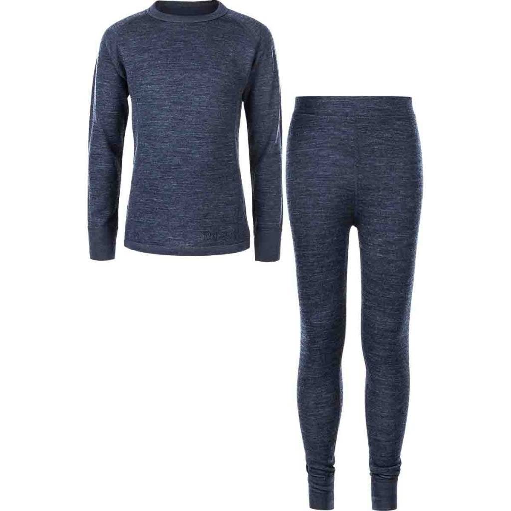 Zig Zag Pattani skiundertøj i merinould til børn - Navy Blazer-5 år.