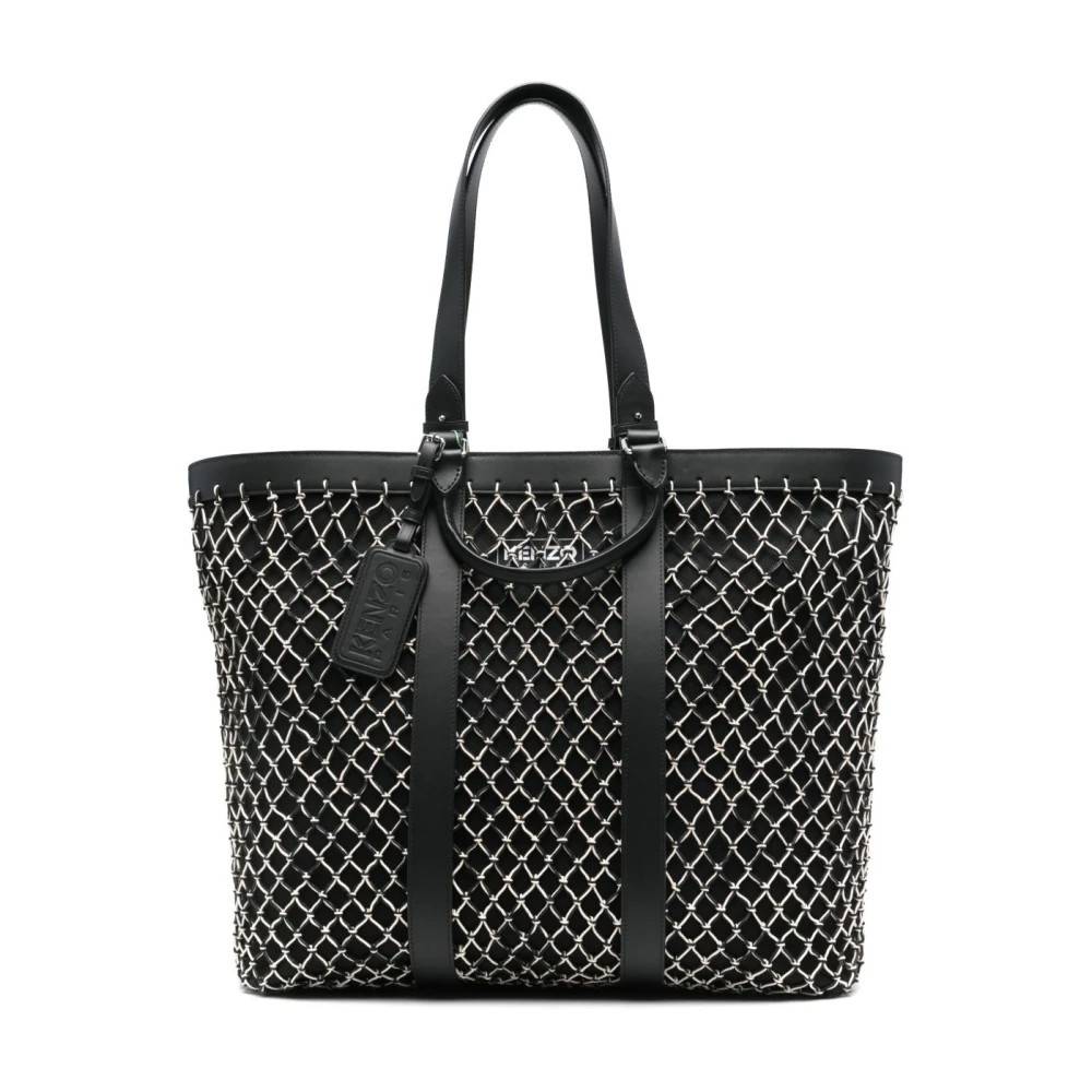 Kenzo Tote Bag med Hægte- og Malle Lukning - Tasker - Dame - Sort - ONE SIZE - Uld