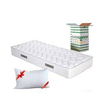 EVERGREENWEB – ortopedisk madrass med vattenskum 80 x 200 cm, höjd 20 cm + 1 visuell skumkudde gratis av minnesskumflingor, andas, allergivänliga, ergonomiska, 100 % tillverkad i Italien | mode
