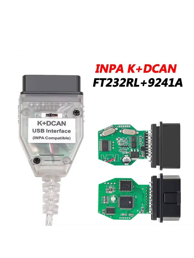 K DCAN K+CAN FTDI Chip OBD2 Auto Car Diagnostic Tools OBD 2 Scanner Switch USB Interface Cable K + DCAN Auto Tools