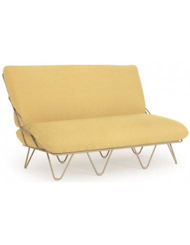 Diabla Valentina loungesofa i stål og tekstil 136 x 85 cm - Sand/Patio 410 Gul