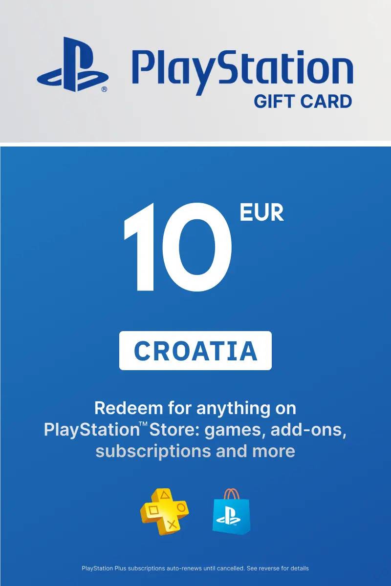 PlayStation Network Card 10 EUR (HR) PSN Key Croatia.