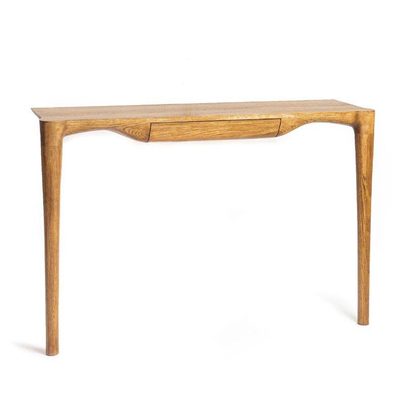 Hoya konsolbord i massiv egetræ med skuffe Flere størrelser - 120x40x85 cm